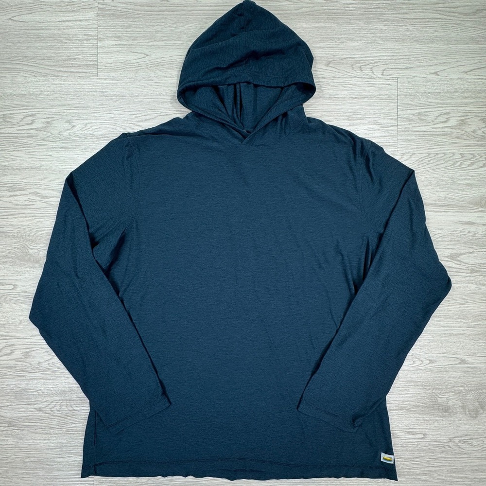 Vuori Men's Hoodie Long Sleeve Shirt Blue XXL Lightweight Performance Pullover